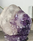 Natural Calcite & Amethyst Specimen on Metallic Stand - MWS2766