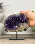 Natural Amethyst Geode with Calcite Inclusin and Green Jasper Shell - MWS3339