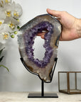 Natural Large Amethyst & Quartz Portal with Metallic Stand - MWS1957