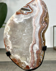 Jasper & Quartz Slice with Natural Banded Patterns on Stand - MWS2909