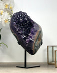Top Grade Natural Amethyst Geode, Deep Purple Crystals, Stand included - MWS2312