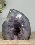 Amethyst & Quartz Flame Caving Geode - FST0149