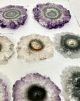 Genuine Amethys, Quartz & Agate Stalactite Slices Flat - Perfect for Crafting Unique Jewelry - STS0080