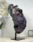 Unique Large Amethyst Cluster with Beautiful Calcite & Black Hematite Formation - MWS1803