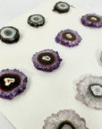 Amethyst, Green Jasper & Quartz Stalactite Slices Wholesale Flat - Ideal for Pendants - STS0048
