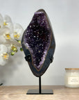 Natural Amethyst Geode, Metallic Stand Included - MWS1486