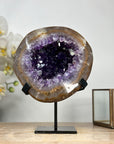Natural Amethyst Geode with Golden Ring - MWS1988