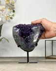Amethyst Geode on Stand with Deep Purple Crystals – Natural Display Specimen - MWS2822
