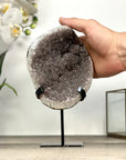 Smoky Quartz Geode on Metal Stand - MWS2858