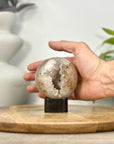 Quartz & Agate Sphere Geode with Crystal Cavity - SPH0208