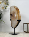 Natural Quartz Geode & Amethyst Portal with Metallic Stand - MWS1944