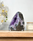Natural Amethyst Cave Geode with Calcite Crystal Inclusion - CBP1108