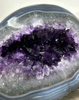 Amethyst & Blue Banded Agate Polished Stone Geode from Uruguay - STGE0022