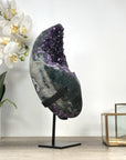 Large Amethyst Geode with Jasper Shell – Deep Purple Crystal Statement Piece - MWS2397