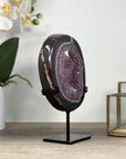 Stunning Agate & Amethyst Geode with Metal Stand - MWS2224