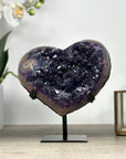 Large A grade Amethyst Stone Heart with metal Stand - HST0281