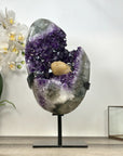 Uruguayan Amethyst Specimen with Yellow Calcite Crystal - MWS2964