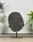 Green Sugar Quartz Cluster on Handmade Metal Stand - MWS3332