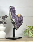 Uruguayan Amethyst Specimen with Green Jasper Shell & Calcite Formation - MWS3148