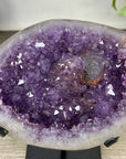 Unique Natural Amethyst Geode with Quartz Shell on Stand - MWS3313