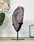 Blue Banded Agate & Agate Geode Slice Portal - MWS2910