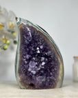 Deep Purple Amethyst & Green Jasper Stone Flame Carving - FST0135