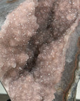 Quartz Geode with Pink Druzy Crystals – Natural Stone Display Specimen - MWS2803