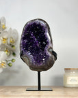 Beautiful Natural Amethyst Geode, Metal Stand Included - MWS2064