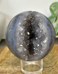 Banded Agate & Quartz Druzy Sphere Geode - SPH0233