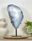 Unique Blue Banded Agate & Quartz Statement Piece - MWS3038