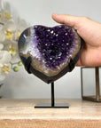 Natural Amethyst & Agate Stone Heart Carving - HST0249