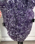 Huge Natural Uruguayan amethyst Cluster with Stalactite Eyes on Metal Stand - MWS2996