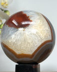 Dyed Banded Agate & Quartz Sphere Geode - SPH0145