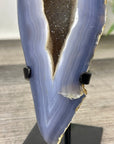 Blue Banded Agate Geode with Quartz Druzy interior - MWS3336