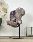Natural Amethyst Geode with Calcite Crystals Inclusions - MWS2960