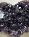 Large A grade Amethyst Stone Heart with metal Stand - HST0281