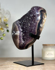 Natural Amethyst Geode, Stunning Metallic Stand Included - MWS1753