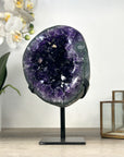 Top Grade Natural Amethyst Geode - Metallic Stand Included