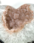Huge Natural Quartz Druzy Stone Heart Carving - HST0322