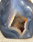 Blue Agate & Rainbow Quartz Druzy Stone Flame - FST0162