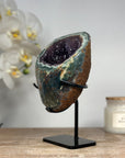 Natural Amethyst Geode with Green Jasper Shell - MWS1391