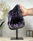 Natural Large Amethyst Geode with Green Jasper Shell - MWS1852