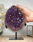 Stunning Natural Amethyst Crystal Cluster with Blue Banding Agate - MWS1791