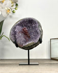 Amethyst Geode on Stand with Red Hematite & Calcite Formation