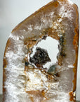 Large Natural Quartz Slice with Metallic Stand - MWS2248