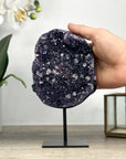 Natural Amethyst Stone with Calcite Crystals Inclusions - MWS2253