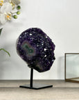 Deep Purple Amethyst Cluster on Metal Stand from Uruguay - MWS2770