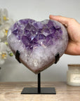 Unique Huge Amethyst Heart Stone - Stand included - HST0236