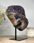 Natural Amethyst Geode, Stunning Metallic Stand Included - MWS1753