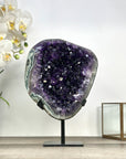 Uruguayan Amethyst Geode with Deep Purple Crystals – Natural Cluster Display on Stand - MWS2819